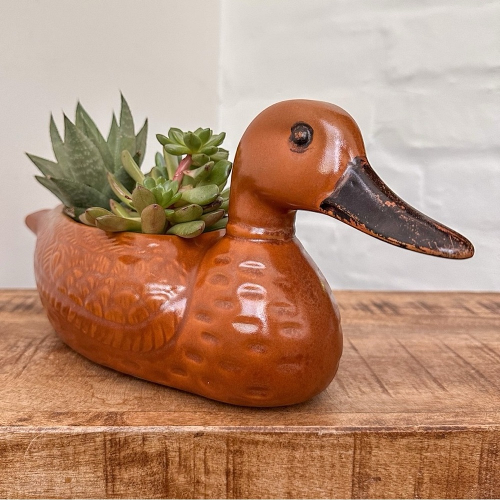 MCM Matte Brown Mallard Planter by Ungemach